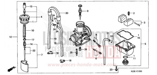 CARBURATEUR (1) CR250RY de 2000